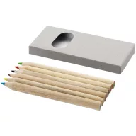 Ayola 6-piece coloured pencil set, Cardboard, Brown