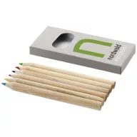 Ayola 6-piece coloured pencil set, Cardboard, Brown
