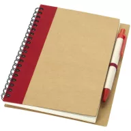   Priestly recycled notebook with pen, Recycled paper, Natural, Red  