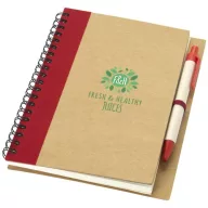   Priestly recycled notebook with pen, Recycled paper, Natural, Red  