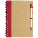 Priestly recycled notebook with pen, Recycled paper, Natural, Red  