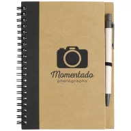   Priestly recycled notebook with pen, Recycled paper, Natural, solid black