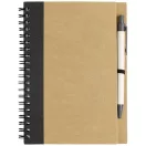 Priestly recycled notebook with pen, Recycled paper, Natural, solid black