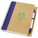 Priestly recycled notebook with pen, Recycled paper, Natural, Navy