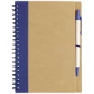 Priestly recycled notebook with pen, Recycled paper, Natural, Navy