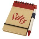 Zuse A7 recycled jotter notepad with pen, Recycled paper, Natural, Red  