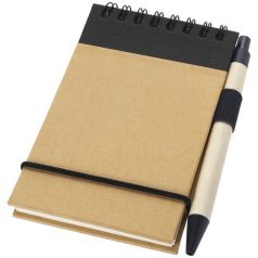   Zuse A7 recycled jotter notepad with pen, Recycled paper, Natural, solid black