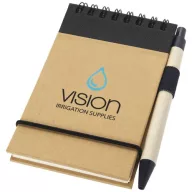   Zuse A7 recycled jotter notepad with pen, Recycled paper, Natural, solid black