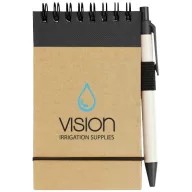   Zuse A7 recycled jotter notepad with pen, Recycled paper, Natural, solid black