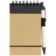   Zuse A7 recycled jotter notepad with pen, Recycled paper, Natural, solid black