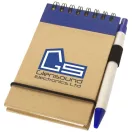 Zuse A7 recycled jotter notepad with pen, Recycled paper, Natural,Navy
