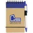 Zuse A7 recycled jotter notepad with pen, Recycled paper, Natural,Navy