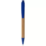 Borneo bamboo ballpoint pen, Bamboo, Natural,Royal blue
