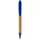 Borneo bamboo ballpoint pen, Bamboo, Natural,Royal blue