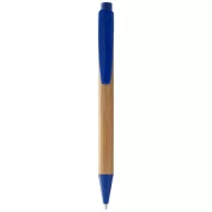 Borneo bamboo ballpoint pen, Bamboo, Natural,Royal blue