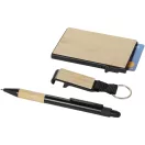 Set pix, breloc si portcard RFID, Everestus, 2601E12994, 16x2.7x16 cm, Bambus, Aluminiu, Natur