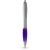Nash ballpoint pen with silver barrel with coloured grip, ABS plastic, Purple, Silver  