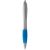 Nash ballpoint pen with silver barrel with coloured grip, ABS plastic, Silver,aqua blue