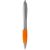 Nash ballpoint pen with silver barrel with coloured grip, ABS plastic, Silver,Orange  