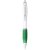 Nash ballpoint pen with white barrel and coloured grip, ABS plastic, White, Green  