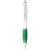 Nash ballpoint pen with white barrel and coloured grip, ABS plastic, White, Green  