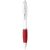 Nash ballpoint pen with white barrel and coloured grip, ABS plastic, White, Red  