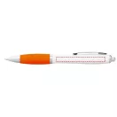 Nash ballpoint pen with white barrel and coloured grip, ABS plastic, White,Orange  