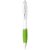 Nash ballpoint pen with white barrel and coloured grip, ABS plastic, White,Lime green