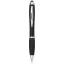 Nash coloured stylus ballpoint pen with black grip, ABS plastic, solid black
