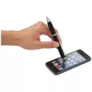 Nash coloured stylus ballpoint pen with black grip, ABS plastic, solid black