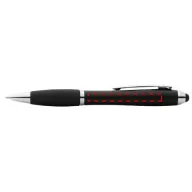   Nash coloured stylus ballpoint pen with black grip, ABS plastic, solid black