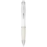   Nash ballpoint pen with coloured barrel and grip, ABS plastic, White