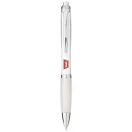 Nash ballpoint pen with coloured barrel and grip, ABS plastic, White
