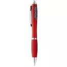 Nash ballpoint pen with coloured barrel and grip, ABS plastic, Red