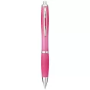 Nash ballpoint pen with coloured barrel and grip, ABS plastic, Pink