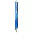 Nash ballpoint pen with coloured barrel and grip, ABS plastic, aqua blue