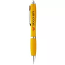 Nash ballpoint pen with coloured barrel and grip, ABS plastic, Yellow