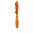 Nash ballpoint pen with coloured barrel and grip, ABS plastic, Orange