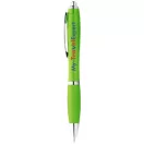 Nash ballpoint pen with coloured barrel and grip, ABS plastic, Lime