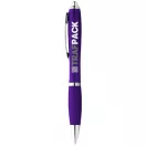 Nash ballpoint pen with coloured barrel and grip, ABS plastic, Purple