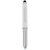 Xenon stylus ballpoint pen with LED light, Aluminium, White, Silver  