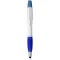 Nash dual stylus ballpoint pen and highlighter, ABS plastic, Silver,Royal blue