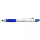 Nash dual stylus ballpoint pen and highlighter, ABS plastic, Silver,Royal blue