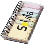   Spinner spiral notebook with coloured sticky notes, PP plastic, Natural