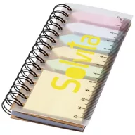   Spinner spiral notebook with coloured sticky notes, PP plastic, Natural