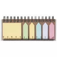   Spinner spiral notebook with coloured sticky notes, PP plastic, Natural
