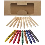   Lucky 19-piece coloured pencil and crayon set, Cardboard, Natural