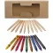 Lucky 19-piece coloured pencil and crayon set, Cardboard, Natural