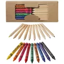 Lucky 19-piece coloured pencil and crayon set, Cardboard, Natural