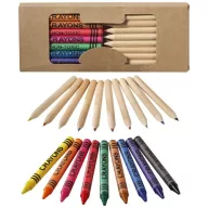   Lucky 19-piece coloured pencil and crayon set, Cardboard, Natural